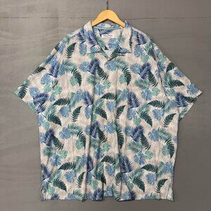 Tommy Bahama The Bahama Coast Stretchy Floral Hawaiian‎ Shirt Blue 2XLB